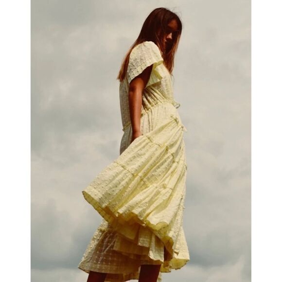 NWT INNIKA CHOO - ALOTTA GÜD PEASANT DRESS IN BUTTER Yellow Size Small-Medium - Picture 5 of 15